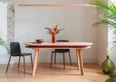 table en bois massif -style épuré - design graffik - rallonge - tendance - moderne