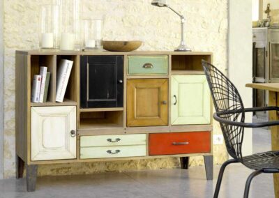 Meuble d'appoint en bois - coloré - séjour