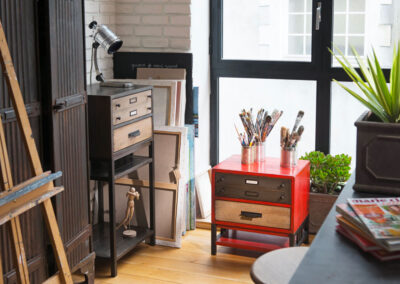 Petit meuble d'appoint utilisable selon vos besoin - meuble d'entrée, bout de canapé - bois et acier